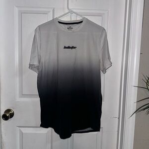 Hollister Men's Blue and White Ombre T-Shirt